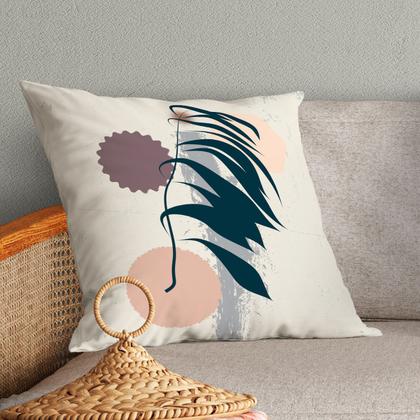 Imagem de Kit Trio Capas de Almofadas Estampadas Folhas em Veludo Suede 45cm x 45cm Decoração para Sala