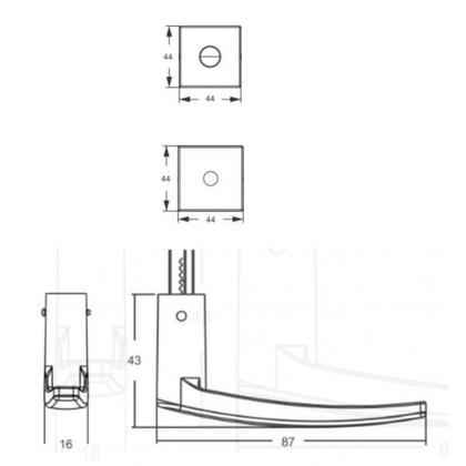 Imagem de Kit Trio de Fechadura Tetra Chave 800/33 Roseta Quadrada RQ1 Preto Fosco 40mm com 2 auxiliares Stam