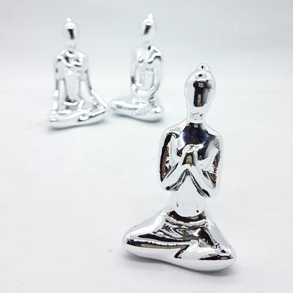 Imagem de Kit Trio De Ioga no Espelho Estátua Meditação Porcelana pta