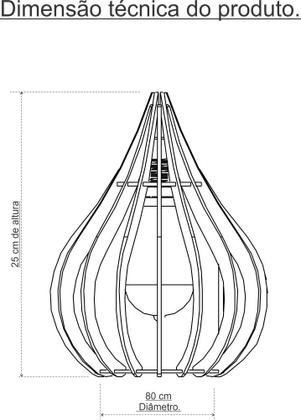 Imagem de Kit Trio Pendente Chile, Luminária de Teto Cozinha e Sala, Lustre Gota Rústico em Madeira MDF (18x25cm) VÁRIAS CORES - CRIALUX