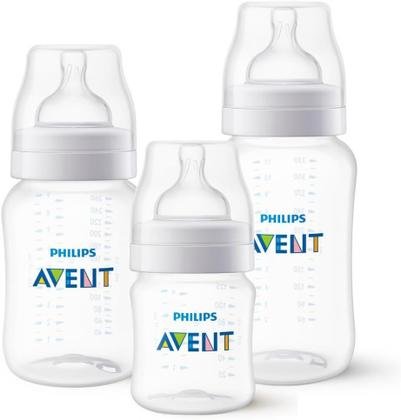 Imagem de Kit Triplo Mamadeira AntiColic Philips Avent 125ml 260ml 330ml SCY11918 Transparente