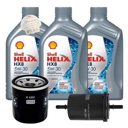 Imagem de Kit Troca De Oleo 5w30 Original Shell Filtro Oleo E Combustível Mann Hb20 1.0