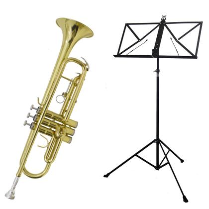 Imagem de Kit Trompete TP 200 Laqueado New York + Estante de Partitura S2