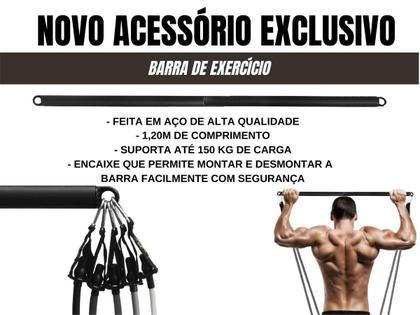 Imagem de Kit Tubing Extreme Pro 95Kg Barra Exercícios E Super Sacola
