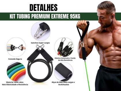 Imagem de Kit Tubing Premium Extreme Elástico Extensor Carga Máxima