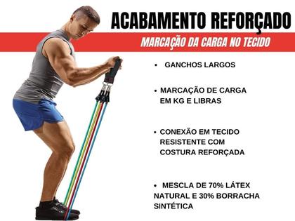 Imagem de Kit Tubing Pro Elástico Extensor Bravuscom Barra Exercícios