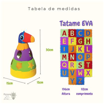 Imagem de Kit Tucano Empilhar Didático Bebê+2 Tatame Alfabeto Emborrachado