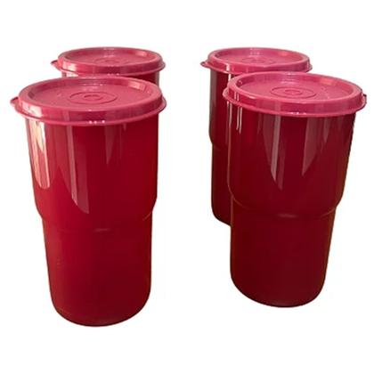 Imagem de Kit Tupperware Jarra Perfeita 1,8 litro + 4 Copos Colors 350ml Roxo 5 Peças