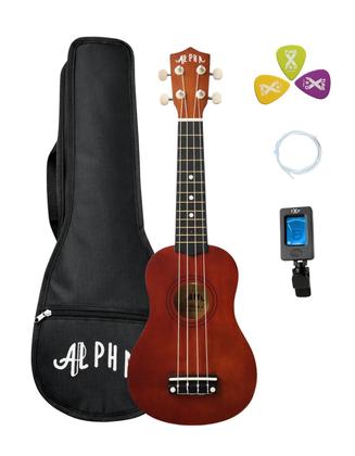 Imagem de Kit Ukulele Soprano Alpha Ambidestro Infantil Iniciante com Bag Palheta
