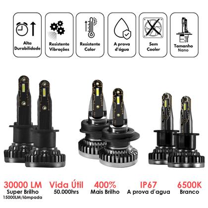 Imagem de Kit ultra led nano volkswagen fox 2010/2021 30000 lúmens 6500k (h1h7hb4) - canceller