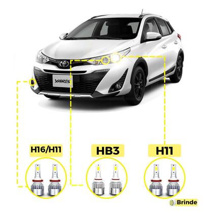 Imagem de Kit Ultra Led Toyota Yaris 2018/2022 20000 Lúmens 6500K