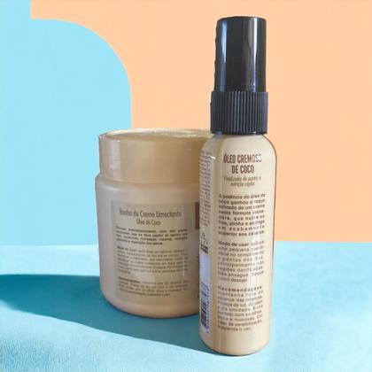 Imagem de Kit Umectante umectação capilar 1 Banho de creme 250ml 1 Óleo de coco cremoso 55ml
