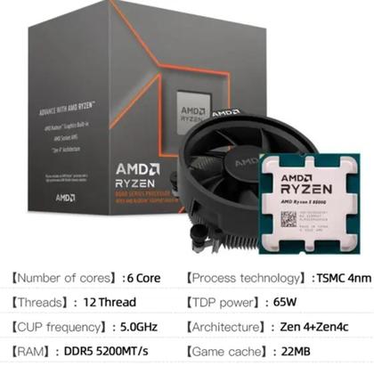 Imagem de Kit Upgrade Amd Ryzen 5 8500g + A620m-e Ddr5 + 16gb DDR5