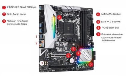 Imagem de Kit Upgrade AMD Ryzen 7 5700X, Placa mãe B450M AM4