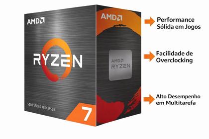 Imagem de Kit Upgrade AMD Ryzen 7 5700X, Placa mãe B450M AM4