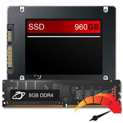 Imagem de Kit Upgrade de alto desempenho - SSD 960GB + 8GB RAM DDR4, aumento da velocidade do PC em até 10x