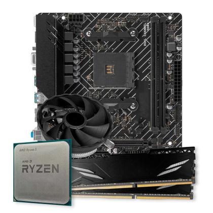 CPU ryzen5 5500 a520m-hdv ddr4 16gb Kit Upgrade AMD Ryzen 5 5500 Placa Mãe A520M DDR4 Memoria RAM 16GB