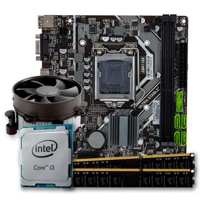 Imagem de Kit Upgrade, Intel Core i3 + Cooler + Placa Mãe + 16GB DDR3
