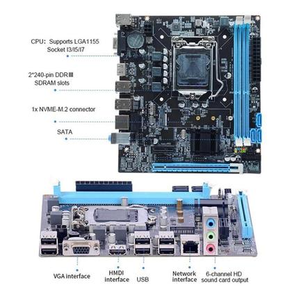 Imagem de Kit Upgrade Intel Core i7 cooler 4gb DDR3 chipset H61 - PC Master