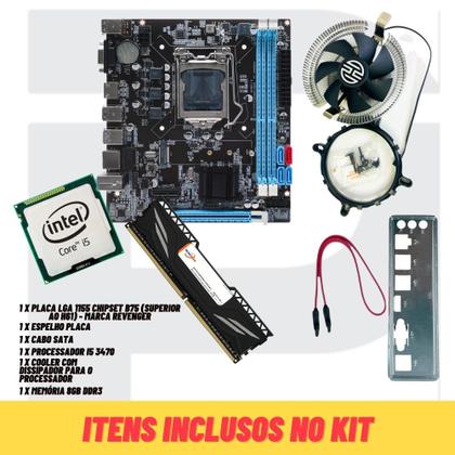 Imagem de Kit Upgrade Placa Mãe Lga1155 I5 8gb Ddr3 Gigalan M2 Ssd 240