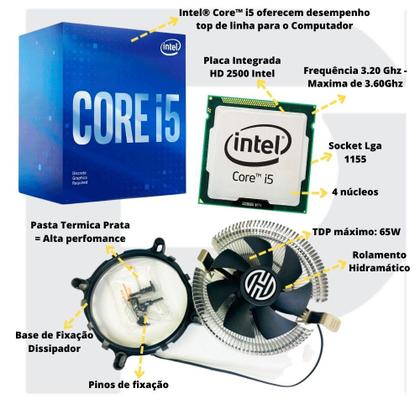 Imagem de Kit Upgrade Placa Mãe Lga1155 I5 8gb Ddr3 Gigalan M2 Ssd 240