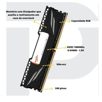Imagem de Kit Upgrade Placa Mãe Lga1155 I5 8gb Ddr3 Gigalan M2 Ssd 240