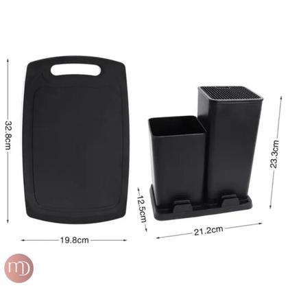 Imagem de Kit Utensílios Cozinha Completo 19 Peças Silicone Com Tábua