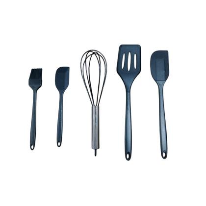 Imagem de Kit Utensílios de Cozinha de Silicone 5 Peças Sortido Preto ou Vermelho