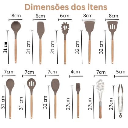 Imagem de Kit Utensílios de Silicone 12 Itens