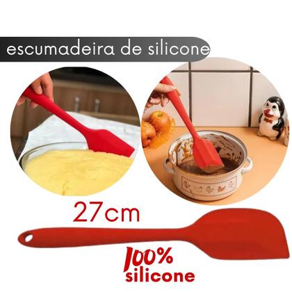 Imagem de Kit Utensílios de Silicone 4 Peças Concha Espátulas Colher Ideal para Panelas Teflon