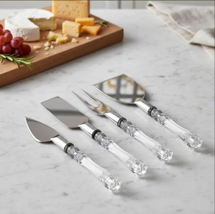 Imagem de Kit Utensílios Para Queijos Lâminas de Inóx com Cabo de Acrílico - 4 Peças