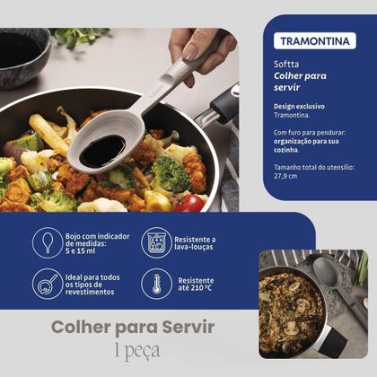 Imagem de Kit Utensilios Silicione Cozinha Conjunto Tramontina Espatula Concha Pregador de Massa Pincel Colher de Silicone