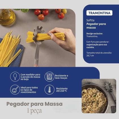 Imagem de Kit Utensilios Silicione Cozinha Conjunto Tramontina Espatula Concha Pregador de Massa Pincel Colher de Silicone