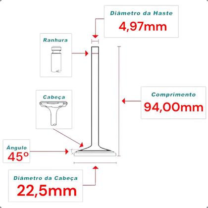 Imagem de Kit Valvulas De Admissao E Escape Mahle Suzuki En Intruder Yes 125 2007 A 2016