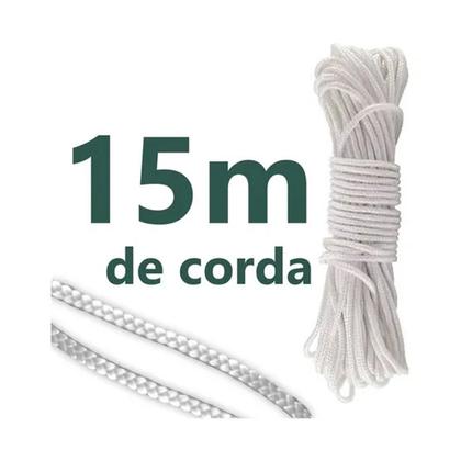Imagem de Kit Varal Teto Externo + prendedor de Madeira Resistente 