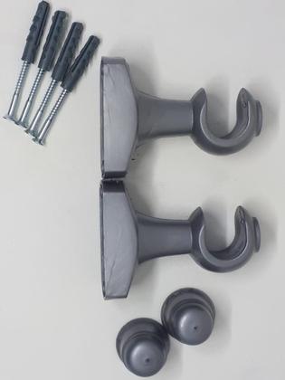 Imagem de Kit Varão 2 Metros para Cortina 28mm Titanio