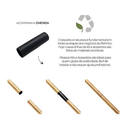 Imagem de Kit Varão Completo Jade Nobre Plus 28mm 2 Metros com Emenda - Quarto ou Sala