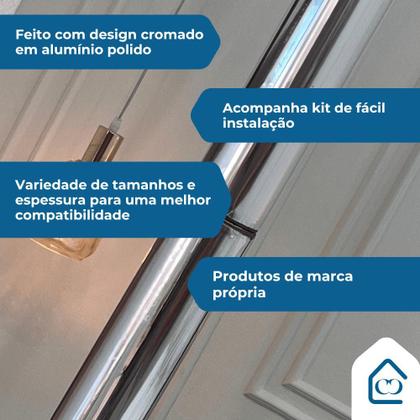 Imagem de Kit varão cromado 3 metros x 28mm reforçado