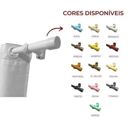 Imagem de Kit varão de aço simples 2 metros 28mm com pintura eletrostática