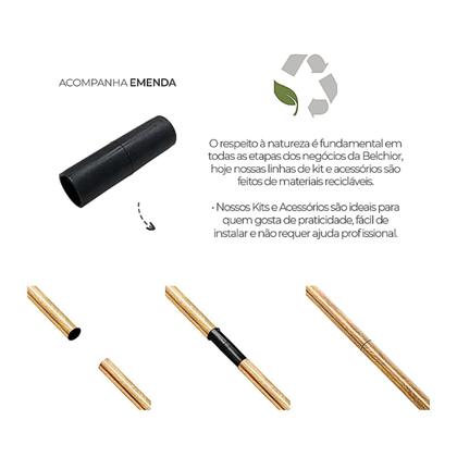 Imagem de Kit Varão Duplo Completo Alemão Plus 28x19mm 3 Metros com 2 Emendas - Quarto ou Sala