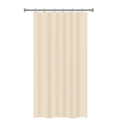 Imagem de Kit Varao em L Suporte haste Banheiro Box Preto 100X100cm + 2 Cortina Box LISA - BEGE
