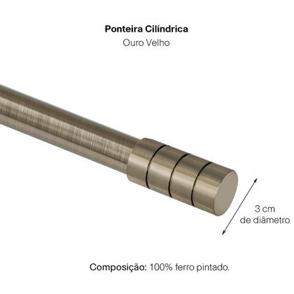 Imagem de Kit Varão Para De Cortina Extensivo 1,20 a 2,10M Cilíndrico Ouro Velho