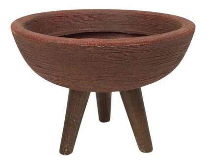 Imagem de Kit Vaso Bacia Com Muda De Jibóia Com Substrato Decorativo 