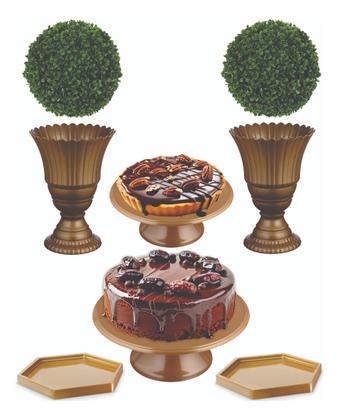 Imagem de Kit Vaso Boleiras Plantas Artificiais Inclusa Decoração 8 Pç