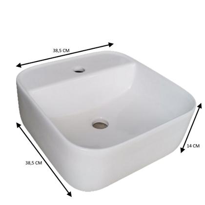 Imagem de Kit Vaso Sanitário Basic + Cuba Cerâmica Apoio 40x40 cm