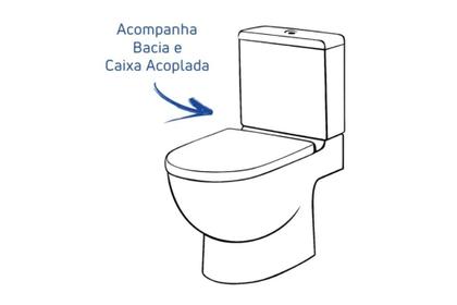 Imagem de Kit Vaso Sanitário com Caixa Acoplada 3/6 Litros e Assento Debba Round Branco