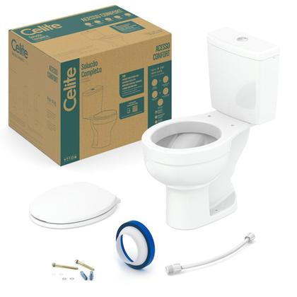 Imagem de Kit Vaso Sanitário com Caixa Acoplada e Assento Soft Close Acesso Confort Celite