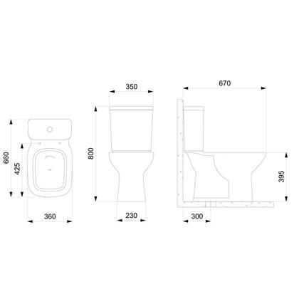 Imagem de Kit Vaso Sanitário com Caixa Acoplada e Assento Soft Close Debba Square Roca