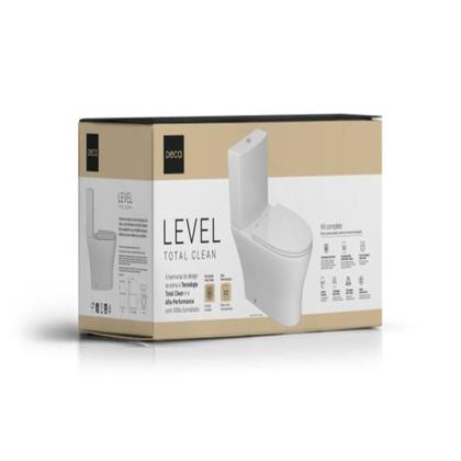Imagem de Kit Vaso Sanitário Com Caixa Acoplada Level Total Clean Branco Deca