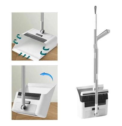 Imagem de Kit Vassoura Dobrável Inox 3 em 1 com Pá Articulada Cabo Retrátil